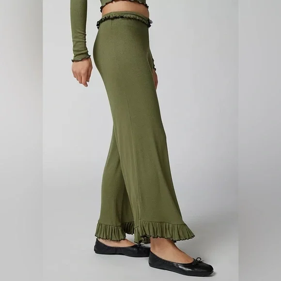 Urban Outfitters Olive Wide Leg pajama Pants - Picture 6 of 6